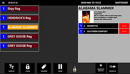 POS ORDER RECEPTION SCREEN | Liquor Pour System Toronto